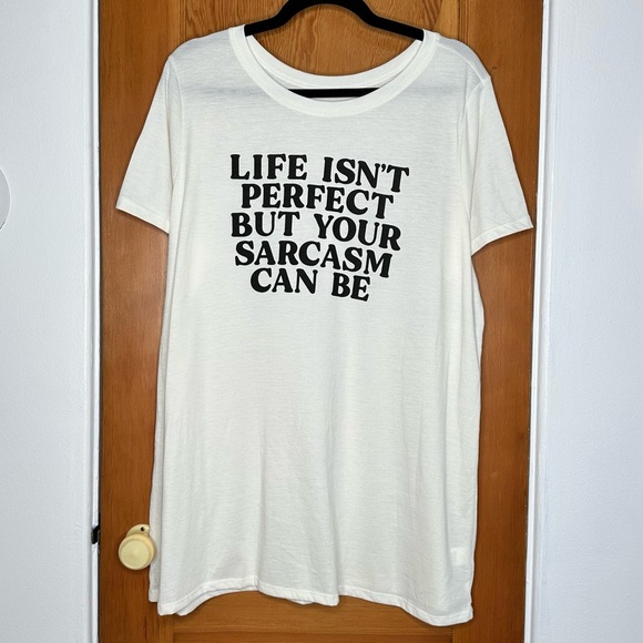 torrid everyday signature jersey knit life isn’t perfect short sleeve tshirt - Picture 3 of 6